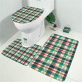 thumbnail image 2 of Multi Color Checkerboard Checkered Pattern Bathroom Rugs Sets 3 Piece,Toilet Cover Set,Absorbent Non Slip Bathroom Mats Sets with U-Shaped Contour Rug Toilet Rug Set, 2 of 5