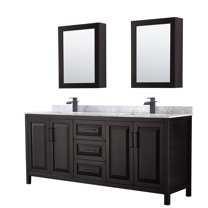 Wyndham Collection Wcv252580dunsmed Daria 80" Free Standing Double Vanity Set - Dark