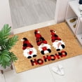 thumbnail image 2 of Alfombra de terciopelo de cristal antideslizante para pasillo de dormitorio con diseño de muñeco de nieve y Papá Noel, 2 of 6