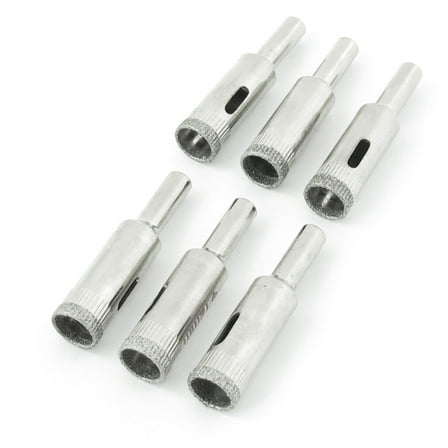 6Pcs Diamond Drill Bits 12mm Diameter Bottle Glass Tile Hole Saw