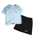 thumbnail image 2 of ATOGUTA Boys Jogger Sets Active Short Set T-Shirt and Shorts Outfit for Boys Light Blue, Size 3-16 Years, 2 of 3