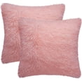 thumbnail image 1 of 2Pcs Soft Fuzzy Faux Fur Cushion Covers, Shaggy Plush Faux Fur Decorative, Fluffy Soft Fuzzy Square Cushion Cover Pillow Case for Bed Couch,Car Seat, Chair, Cafe Pink 18x18 inch, 1 of 7