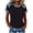Black, variant on Tops for Women Trendy Color Block Waffle Knit Short Sleeve Blouses Beach Vacation Work Basic Tees Casual Loose Fit Summer Shirts S-3XL