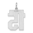 thumbnail image 4 of Auriga 925 Sterling Silver/Rhodium-plated Satin Number 15 Charm for Women (L-22mm, W-18mm), 4 of 6