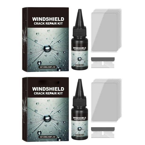 Windshield Repair Kit for Car Front Glass | Chip Crack Scratch Protection | Clear Seamless Finish | UV Water Resistant | Easy Application | 20ml x 2 Pack