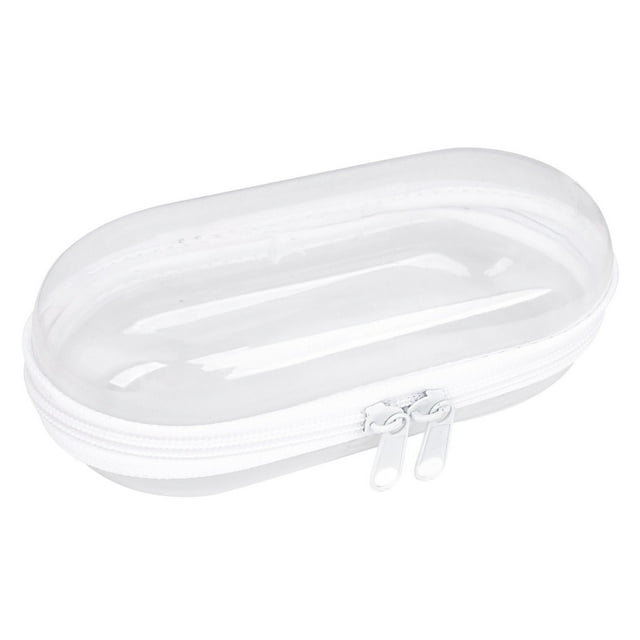 Eky Pochette à Crayons Rigide Transparente - Étui à Fermeture Éclair en PVC pour Collations, Maquillage, Crayons et Jouets, Grande Capacité Sac Transparent pour Articles de Toilette de Voyage, Sac Transparent pour Adolescent
