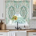 thumbnail image 6 of Turquoise Boho Swag Valances for Windows 2 Pack, Kitchen Window Curtains 36 Inch Length, Vintage Abstract Art Floral Ethnic Tribe Privacy Swag Curtains for Living Room/Bathroom 36"x36", 6 of 8