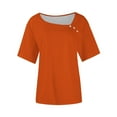 thumbnail image 3 of Usted Es Más Que una Camisa de Puntuación de Prueba, de Moda Casual Color Sólido Botón de Manga Corta Cuello en V para Mujeres, 3 of 5