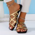 thumbnail image 5 of ATENAR Womens Sandals Slide Open Toe Women Sandals Summer Shoes Women Gold 6.5, 5 of 6