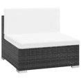 thumbnail image 4 of vidaXL 6 Piece Garden Lounge Set with Cushions Poly Rattan Black, 4 of 11