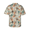 thumbnail image 3 of Daiia Squirrels and Trees Hawaiian Shirt for Men Gentle Cotton Regular Short Sleeve Casual-Large, 3 of 9