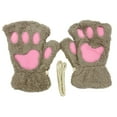 thumbnail image 2 of Lolmot Women's Thermal Fingerless Gloves Cute Claw Plush Half-Finger Gloves Lined Windstopper Gloves Soft Warm Furry Outdoor Sports Cycling Gloves with Removed Rope, 2 of 2