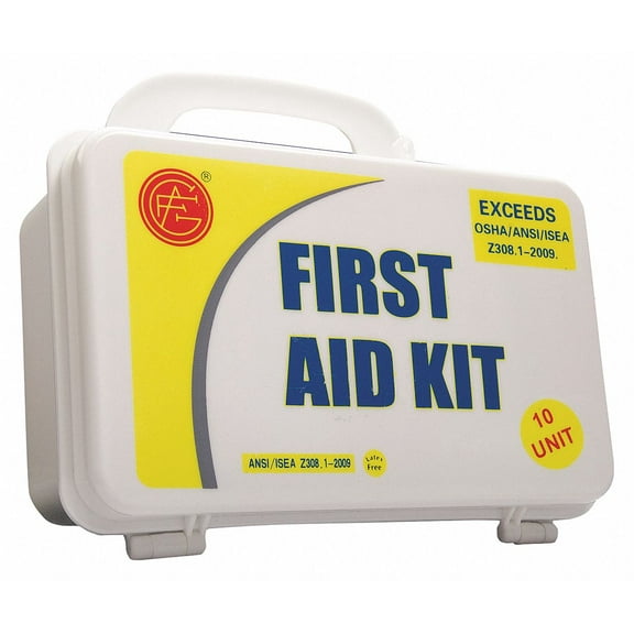 First Aid Kit,  Kit,  Plastic,  Industrial,  10 People Served per Kit