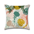 thumbnail image 5 of Funda de Cojín, Juego de 4 Fundas de Almohada Decorativas con Estampado de Hojas de Flores y Plantas Tropicales Coloridas de Algodón y Lino, 45 x 45 cm, para Sofá, Dormitorio, Hogar, 5 of 5