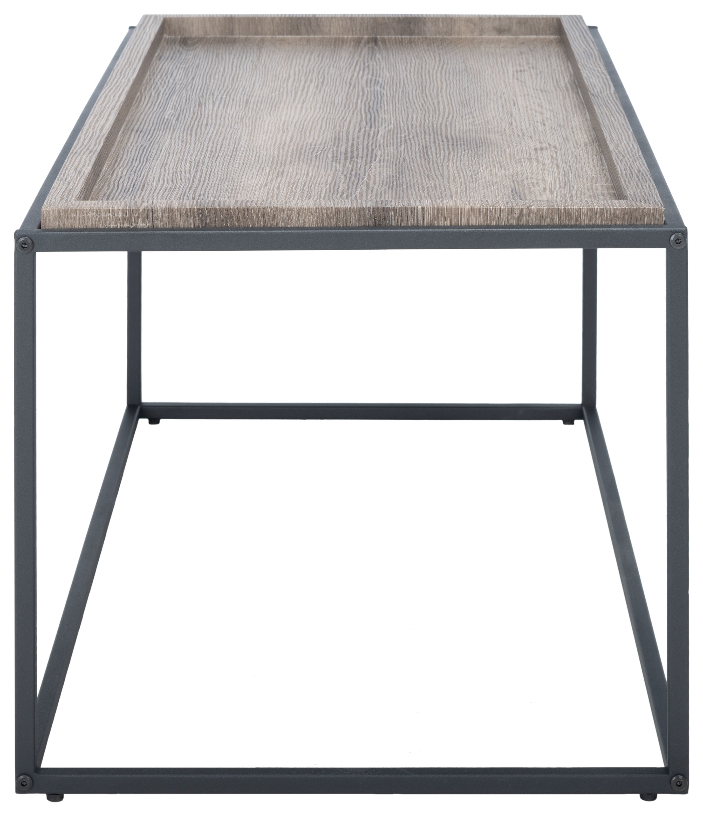 SAFAVIEH Andey Solid Coffee Table, Grey Wash/Black