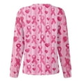thumbnail image 4 of Scrub Jackets Women Printed Scrubs Blouse with Pocket,Workwear Top for Daily Nursing Uniform Breast Cancer Awareness Pink Xl, 4 of 5