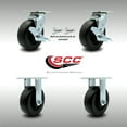 thumbnail image 2 of 6 Inch Stainless Steel Polyolefin Caster Set with 2 Brakes/Swivel Lock 2 Rigid, 2 of 2