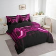 thumbnail image 3 of Erosebridal Neon Gamepad Bedding King Size,Geometry Honeycomb Bed Set,Pink Black Bedding Sets King Size For Boys,Super Cozy Room Decoration Reversible,7pcs, 3 of 7