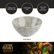 Thyme & Table Dot Large Ceramic Bowl Black and White