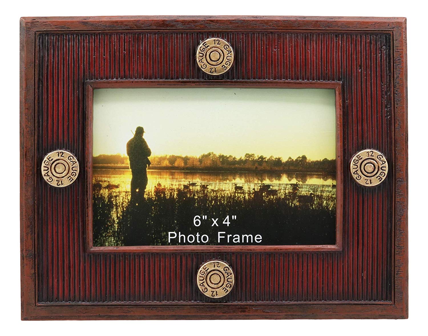 Ebros Red Shotgun Bullet Shells Picture Frame with Easel Back Shotgun