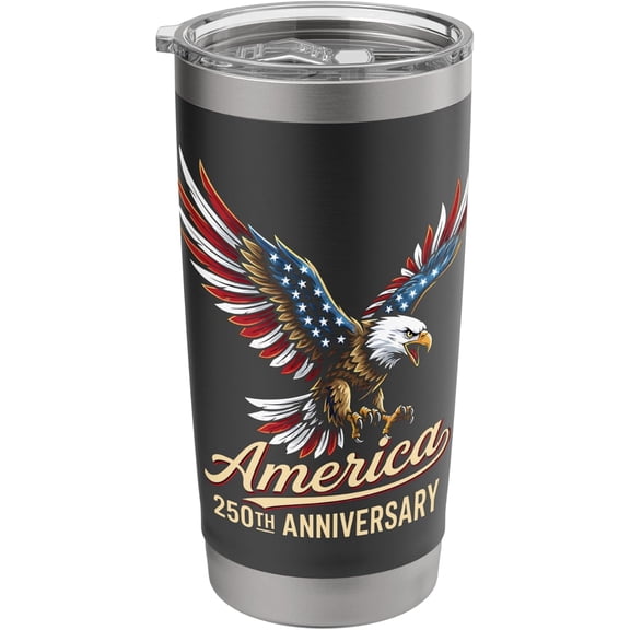 250 Years 250th USA Semiquincentennial Anniversary Souvenir Stainless Steel Insulated Tumbler