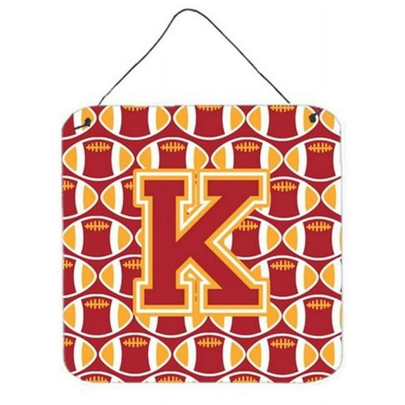 Letter K Football Cardinal & Gold Wall or Door Hanging Prints