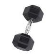 thumbnail image 5 of Body-Solid Rubber Coated Hex Dumbbell, Black, 70 lb, 5 of 26