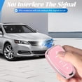 thumbnail image 3 of Key Fob Cover Compatible with Chevrolet Equinox Bolt Trax Sonic Blazer Trailblazer Traverse Cruze Keychain Case Holder Protector,Silver-Pink, 3 of 6