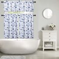 thumbnail image 4 of Haperlare 54"W x 15"L Kitchen Curtain Valance Floral Print Blackout Valance Curtains for Bathroom Cafe Windows, Navy Blue, 1 Panel, 4 of 6