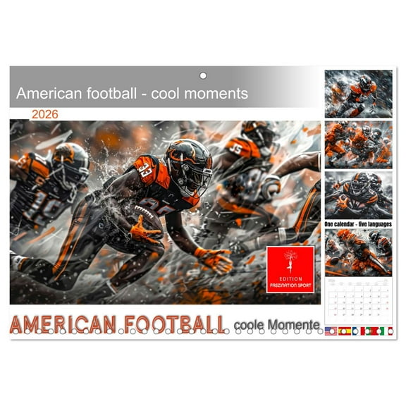 American football - cool moments (Monthly Wall Calendar 2026 16.5 x 23.4 (open)), CALVENDO 14 Month Calendar