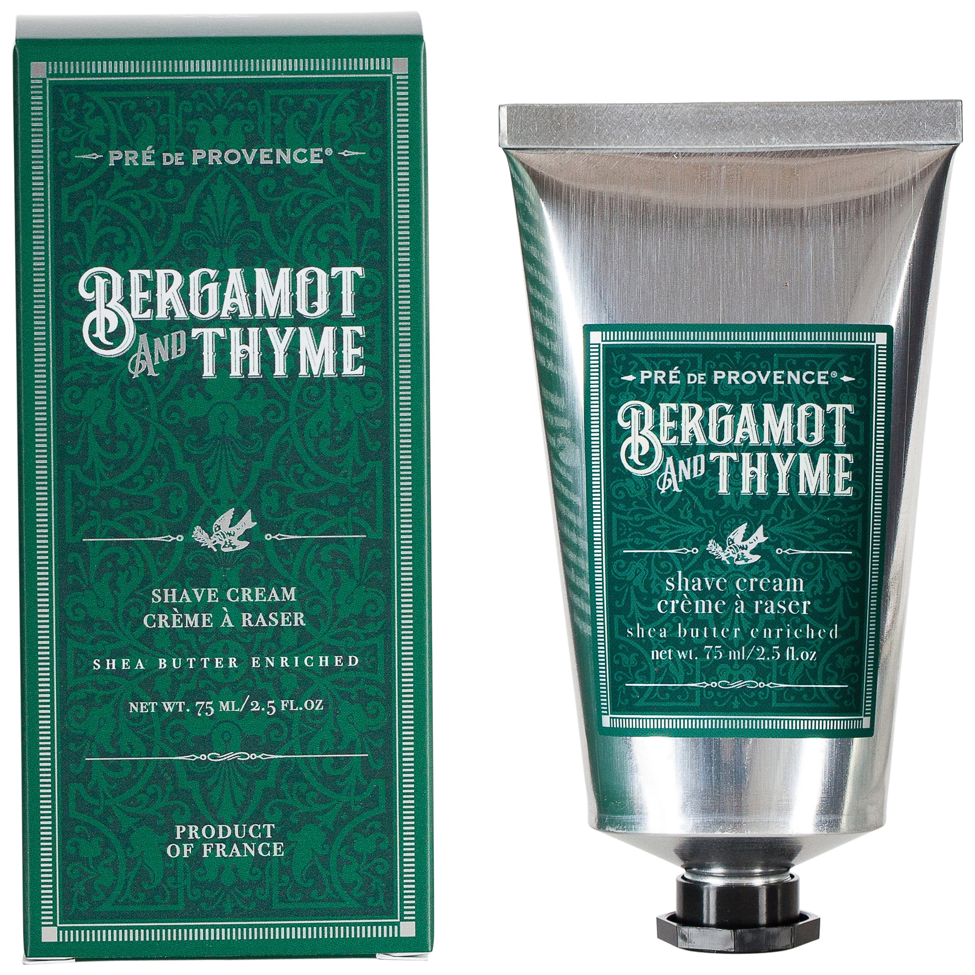 Pre de Provence Bergamot & Thyme Shave Shave Cream, Shea Butter Enriched, 75 Ml