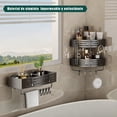 thumbnail image 2 of Esquinero para Baño Regadera Ventosa Repisas Sin Taladro Organizador de Regadera Metal de Aluminio Porta Shampoo Antióxido Estante Organizador Baño Gris Mueble para Regadera, 2 of 6