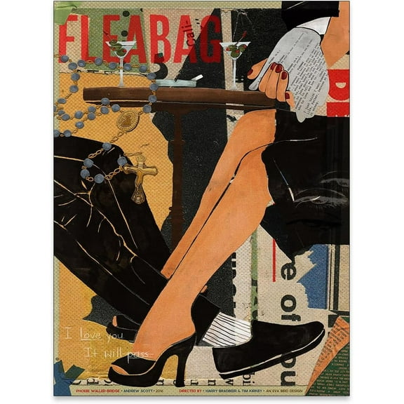 MWZUPQ Fleabag Canvas Posters Vintage Aesthetic Wall Art Funky Bar Cart Cocktail Prints Colorful Eclectic Paintings for Home Room Wall Decor 08X10 inch Unframed