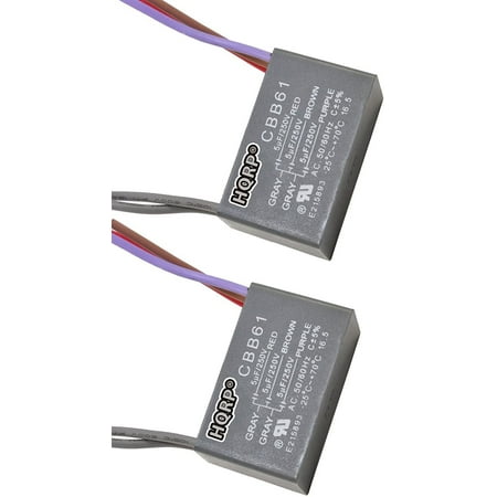 

HQRP 2-Pack Ceiling Fan Capacitor CBB61 5uf+5uf+5uf 5-Wire
