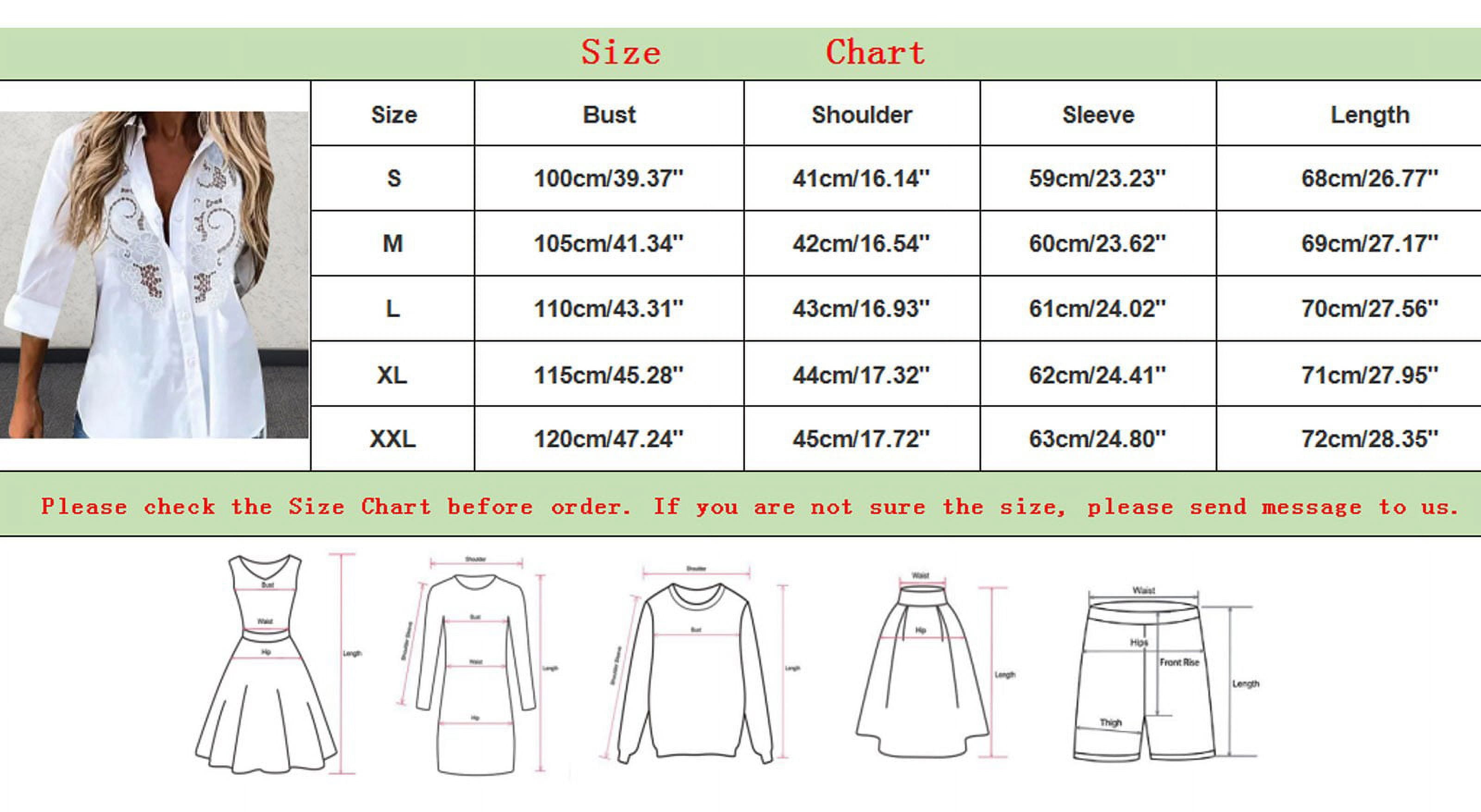 Cathalem Blouses for Women Womens Dress Shirts Long Sleeve Button Down Shirts Work Blouse(White,XXL)
