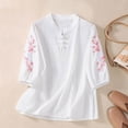 thumbnail image 2 of Levmjia Women's Easter Bunny Print T Shirt 3/4 Sleeve Crewneck Casual Loose Fit Spring Summer Top Graphic Tee Cute Rabbit Blouse, 2 of 9