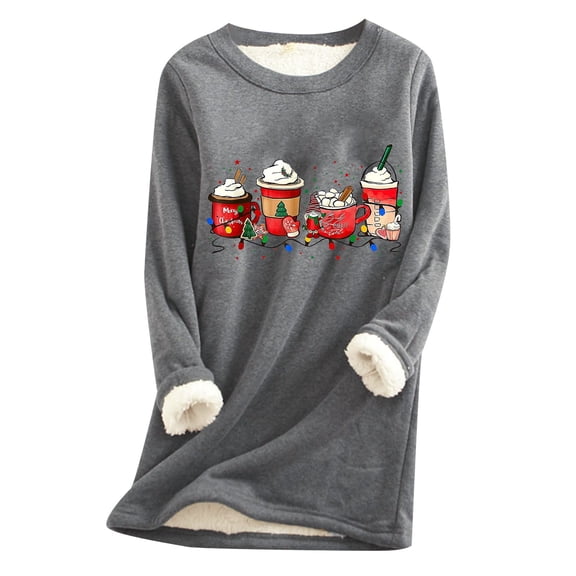 Winter clothing for women Winter O Neck Top Thermal Women Underwear Thick Sweatshirt Blouse Women Patchwork Christmas Crew Neck Top