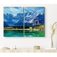 thumbnail image 1 of PixonSign Canvas Print Wall Art Set Aquamarine Lake and Mountain Nature Wilderness Photography Modern Art Contemporary Landscape Fun Multicolor Ultra for Living Room, Bedroom, Office - 24"x36"x2, 1 of 5