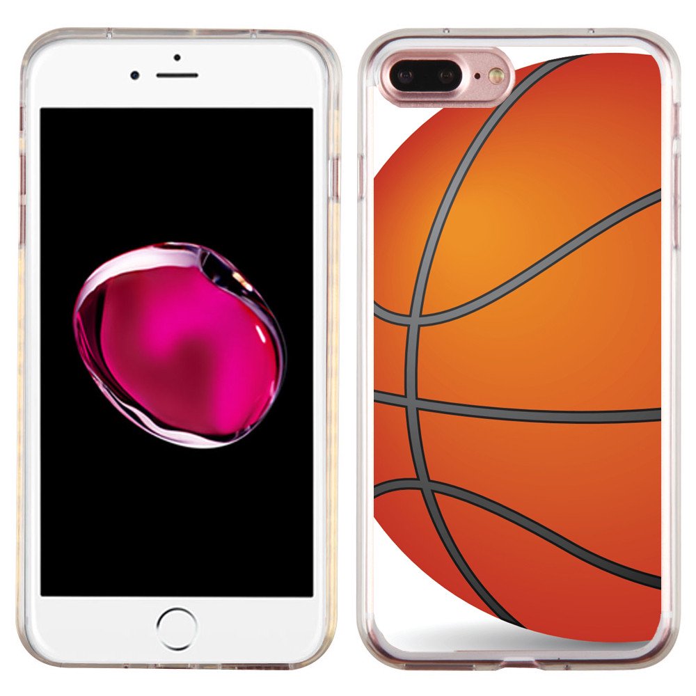 Slim-Fit Case for Apple iPhone 8 PLUS / 7 PLUS, OneToughShield ® Premium TPU Gel Protector Phone Case - Basketball