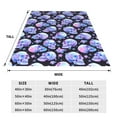 thumbnail image 3 of Honeii blue Skull flower Print Fleece Blanket - Throw Blanket for Bed, Sofa, Couch, Camping, and Travel , Microplush Ultra Soft Warm Blanket-60"x50", 3 of 7