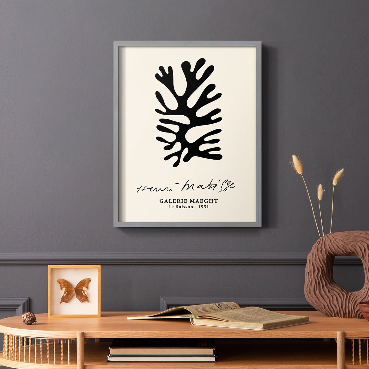 Matisse CXLIX Framed Print in Gray Solid Wood 22 x 28 Framed Print