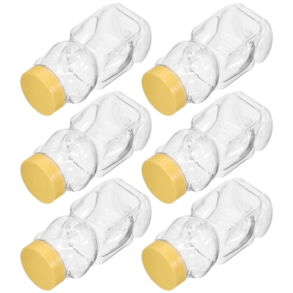 WRISTBIQUE 6Pcs Clear Bear Honey Jar Airtight Storage Container for Household Use