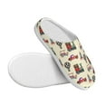 thumbnail image 3 of Daiia Retro Steampunk Vehicle1 Print Women’s Fuzzy Slippers Memory Foam Lightweight House Shoes Cozy Loafer Flannel House Shoes-35/36, 3 of 7
