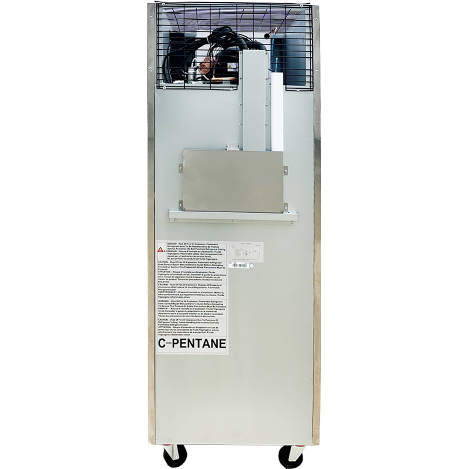 NSF 19 Cu Ft Single Door Commercial Glass Refrigerator Top Mount LED, Stainless Steel Reach In