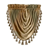 Woven Trends Valances for Windows, Ombre Curtains Modern Semi-Sheer Valance, Luxurious Window Treatment for Livingroom, Bedroom and Kitchen, 46" x 42" Single Waterfall Valance, Earth Beige