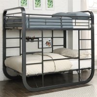 Furniture of America Corwiery Full over Full Metal Loft Bunk Bed in Gun Metal