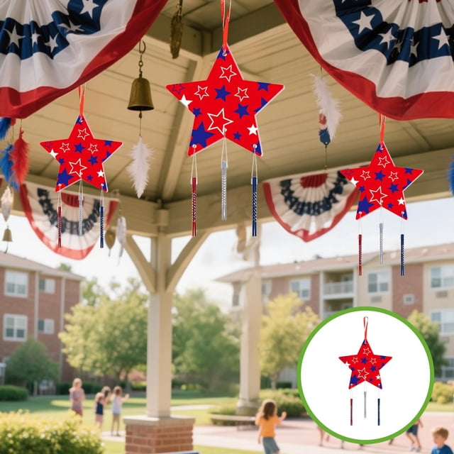 Independence Day Star Wind Chime Pendant Decoration Pendant US Day Party