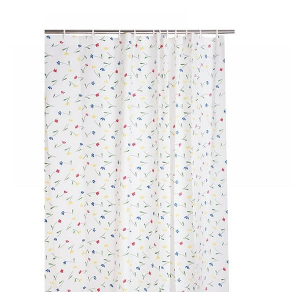 Bathroom Shower Curtain Liner with 12 Hooks 70.8" x 78.7" Floral Shower Curtain for Bathroom Bathtubs Decor Easy Care