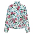thumbnail image 5 of Jackets for Women Winter Coat Jackets Flannel Stand Collar Jacket(Pretty Floral White Fabric Design,Size:S-4XL), 5 of 7