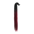 thumbnail image 2 of Trenzas para casco de moto, 60 cm, con gradiente de cola de caballo y rampa, para casco de moto Vino tinto negro, 2 of 9